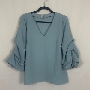 H&M | Blue blouse | US 10 | V-Neck